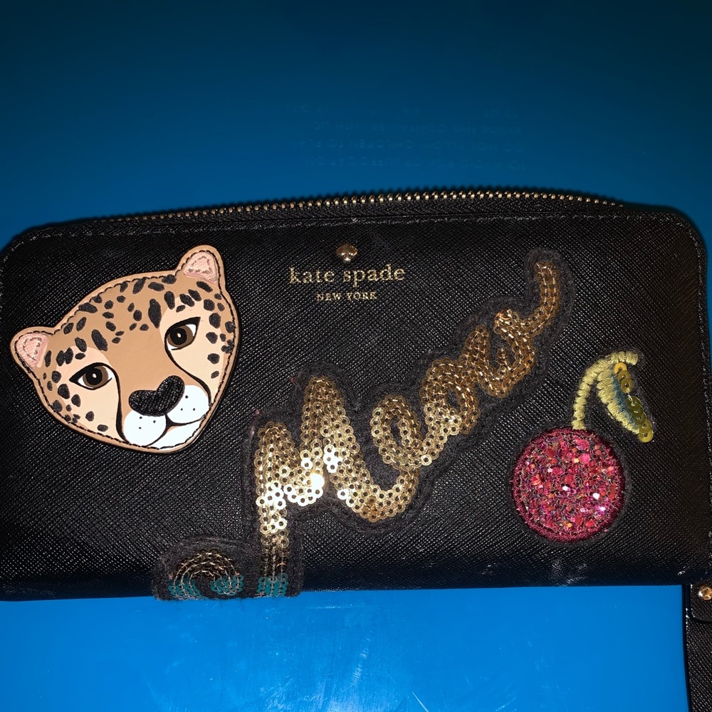 Kate Spade Leopard Run Wild Zip around wallet